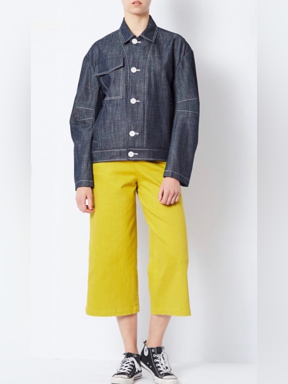 Tibi NWOT Raw Denim Sculpted Jacket Small